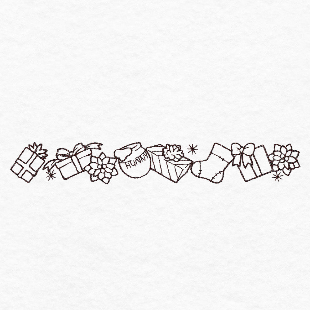 Pooh Bear and Friends at Christmas - Border