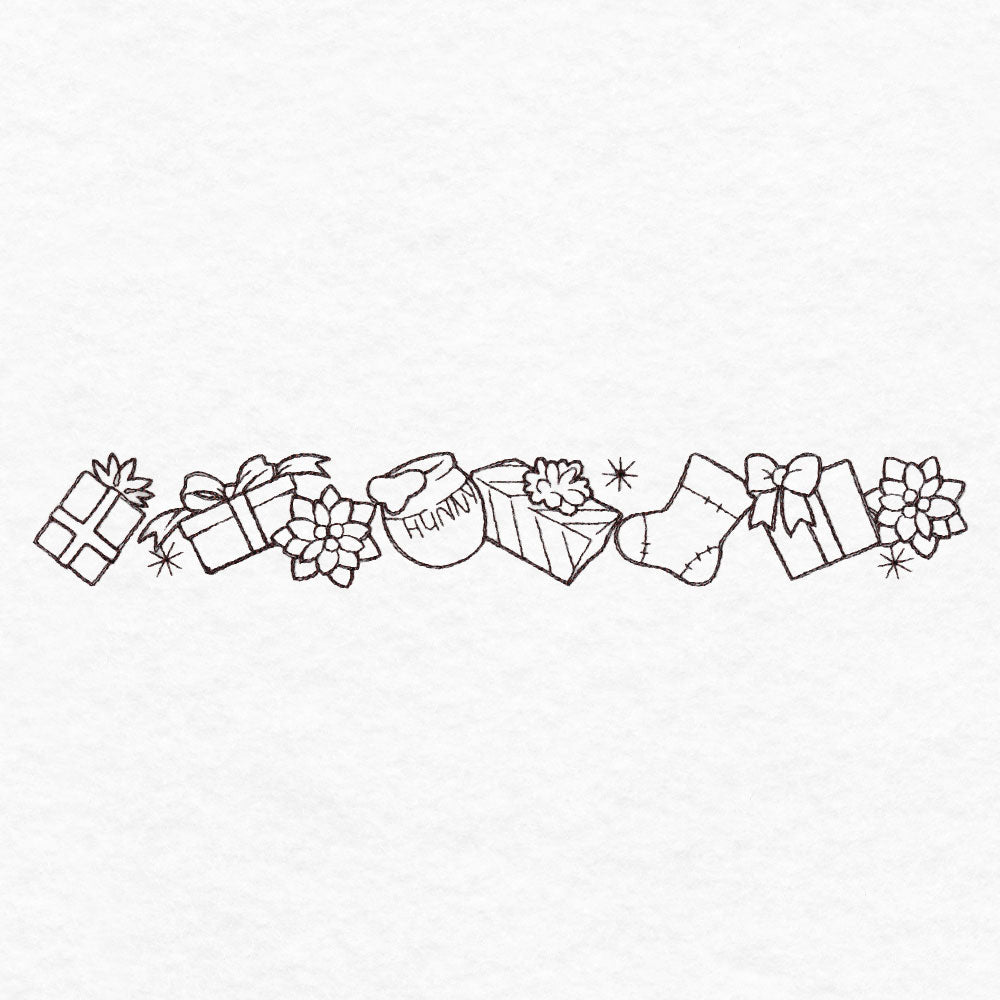 Pooh Bear and Friends at Christmas - Border