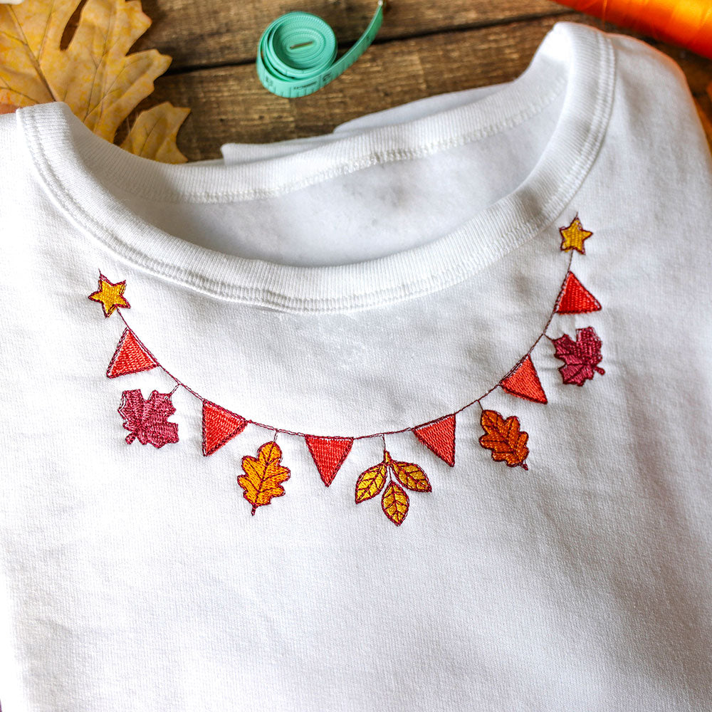 Autumn Leaves Bunting Neckline
