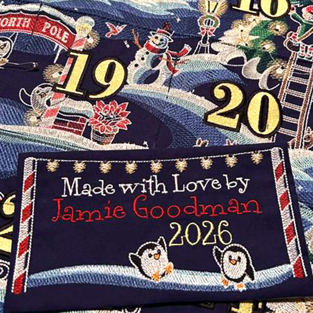 North Pole Village Quilt Label