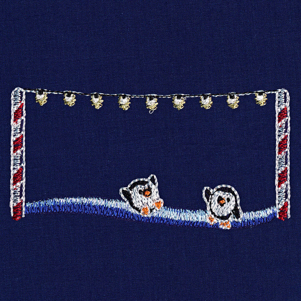 North Pole Village Quilt Label