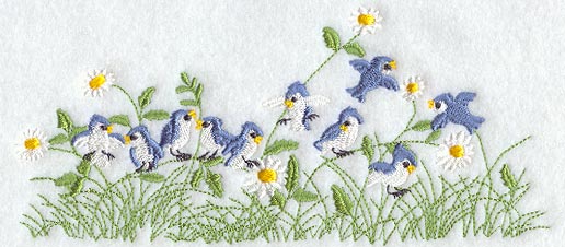 Summer Bluebirds & Flowers