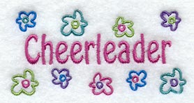 Cheerleader with Flowers