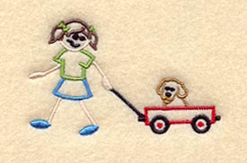 Stick Figure Girl & Puppy