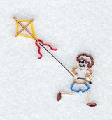 Stick Figure Boy Flying Kite