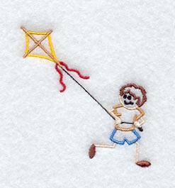 Stick Figure Boy Flying Kite