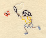 Stick Figure Girl Chasing Butterfly