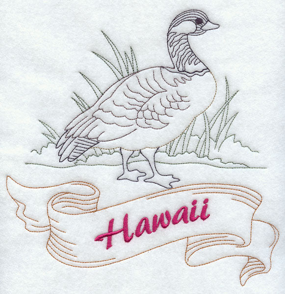 Hawaii - Nene (Redwork)