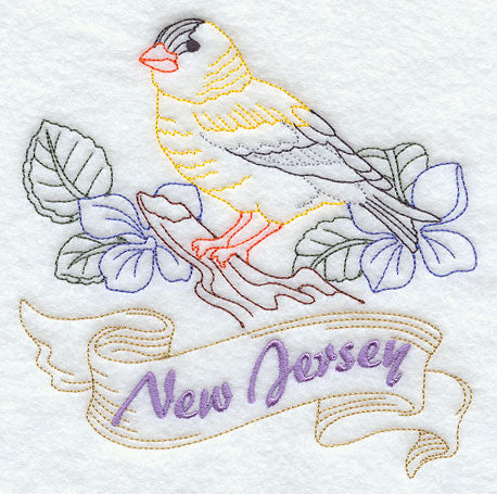 New Jersey - Eastern Goldfinch (Redwork)