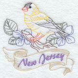 New Jersey - Eastern Goldfinch (Redwork)