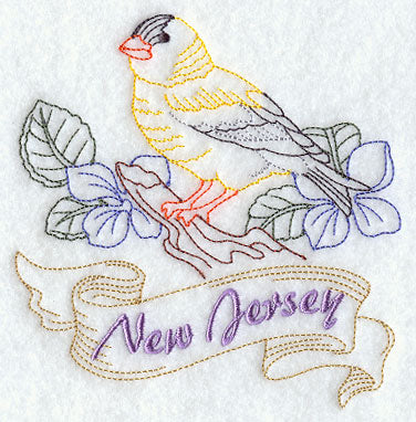 New Jersey - Eastern Goldfinch (Redwork)