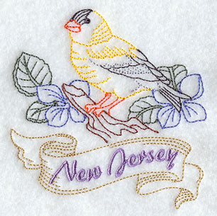 New Jersey - Eastern Goldfinch (Redwork)