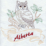 Alberta - Great Horned Owl (Redwork)