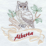 Alberta - Great Horned Owl (Redwork)