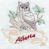 Alberta - Great Horned Owl (Redwork)