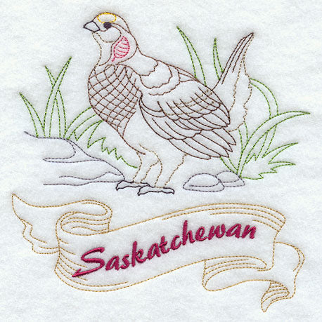 Saskatchewan - Sharp-Tailed Grouse (Redwork)