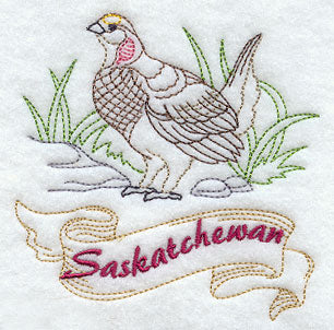 Saskatchewan - Sharp-Tailed Grouse (Redwork)