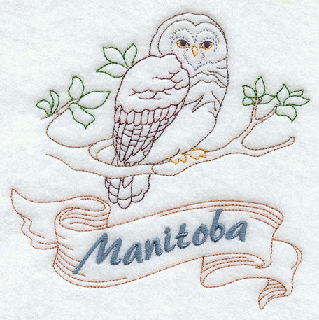 Manitoba - Great Grey Owl (Redwork)