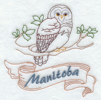 Manitoba - Great Grey Owl (Redwork)