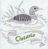 Ontario - Common Loon (Redwork)