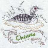 Ontario - Common Loon (Redwork)