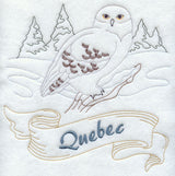 Quebec - Snowy Owl (Redwork)