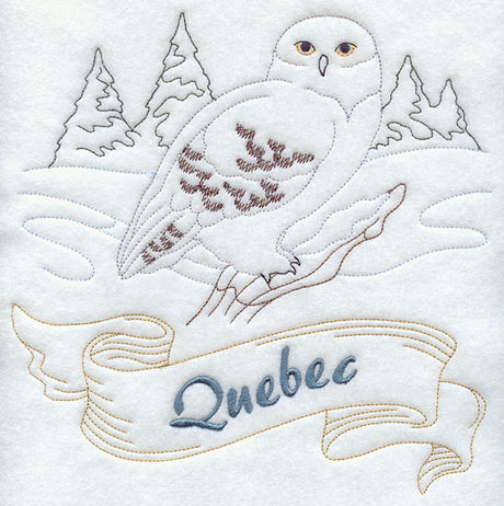 Quebec - Snowy Owl (Redwork)