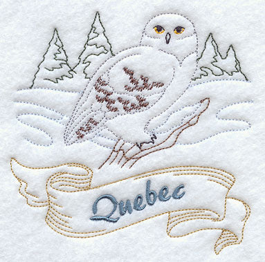 Quebec - Snowy Owl (Redwork)