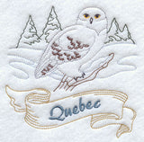 Quebec - Snowy Owl (Redwork)
