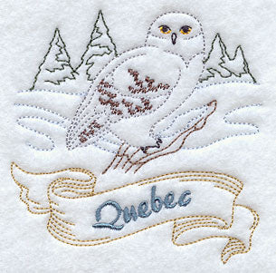 Quebec - Snowy Owl (Redwork)