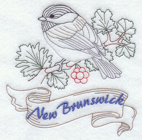 New Brunswick - Black-Capped Chickadee (Redwork)