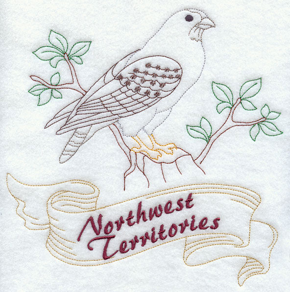 Northwest Territories - Gyrfalcon (Redwork)