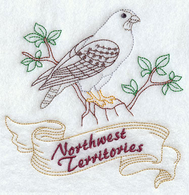 Northwest Territories - Gyrfalcon (Redwork)