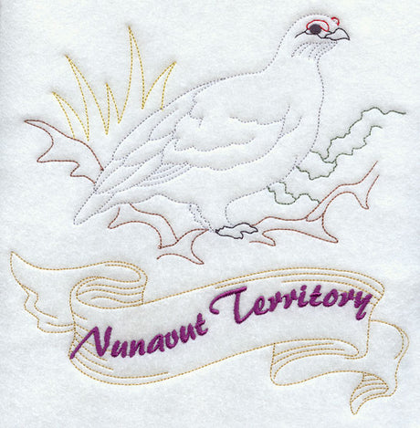 Nunavut - Rock Ptarmigan (Redwork)
