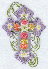 Rose and Lily Cross 2 with Swirls