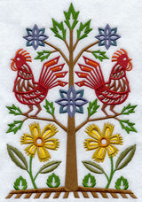 Piven Rooster and Flower Tree