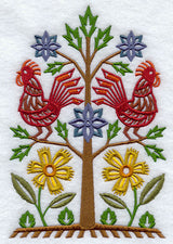 Piven Rooster and Flower Tree