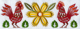 Piven Rooster and Flower Border