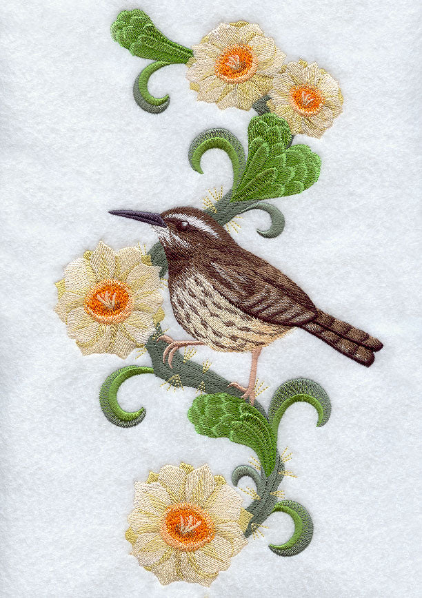 Arizona Cactus Wren and Saguaro Cactus Blossom Medley