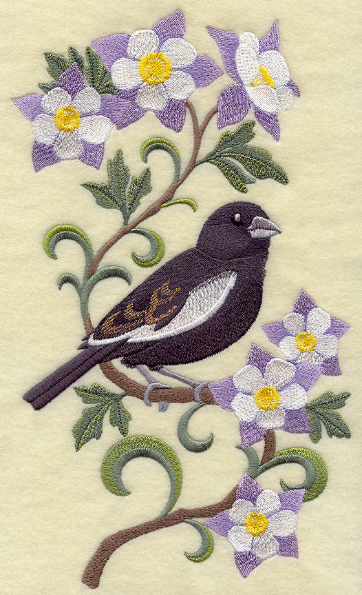 Colorado Lark Bunting and Columbine Medley