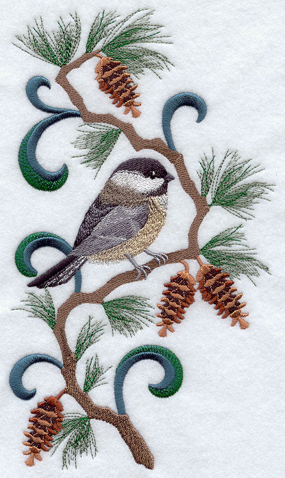 Maine Chickadee and Pine Cone Medley