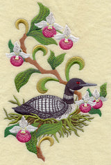 Minnesota Common Loon and Showy Lady Slipper Medley