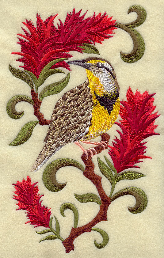 Wyoming Western Meadowlark and Indian Paintbrush Medley
