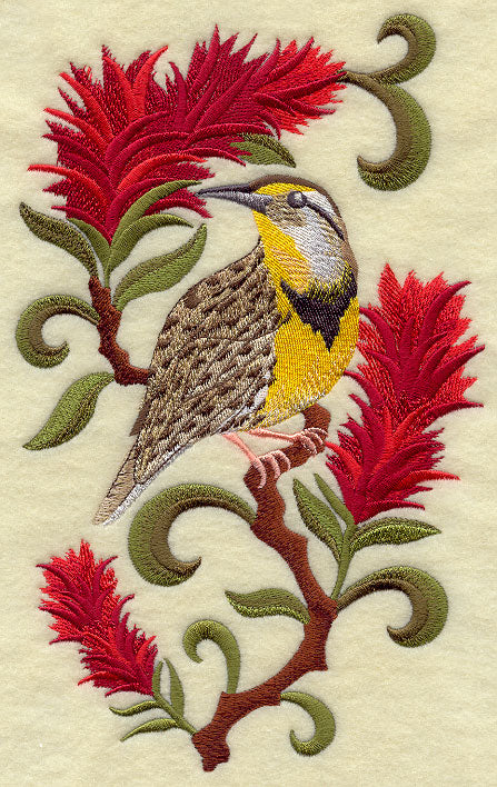 Wyoming Western Meadowlark and Indian Paintbrush Medley