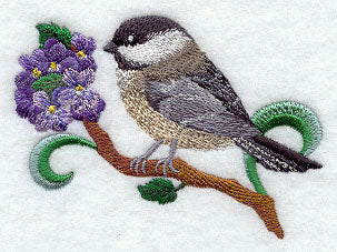 New Brunswick Black-Capped Chickadee and Purple Violet Medley