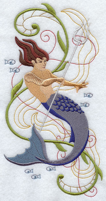 Merman in Fantasy Waves