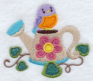 Cozy Country Bird with Watering Can