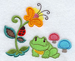 Cozy Country Frog and Flower