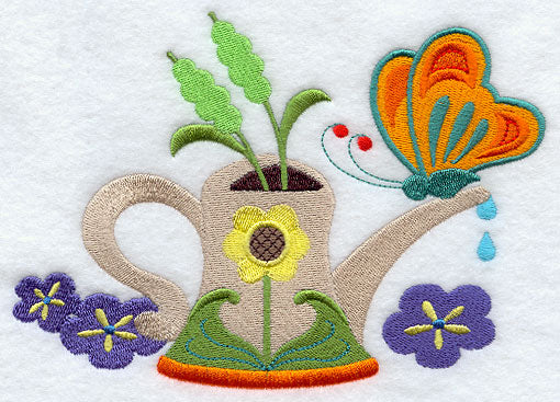 Cozy Country Watering Can and Butterfly