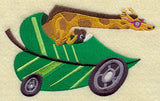 Giraffe Racer in Leaf Car